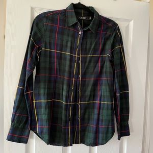 Ralph Lauren Plaid Button Up Blouse